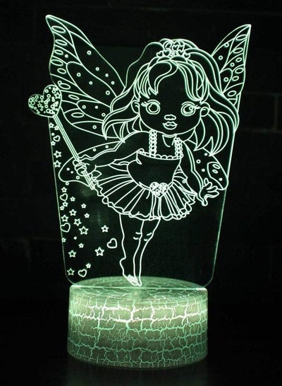 Fashion and Beauty Led Lovey Cartoon 7 Color Change Touch Table Lamp USB Butterfly Fairy Girls Bedroom Bedside Decor.