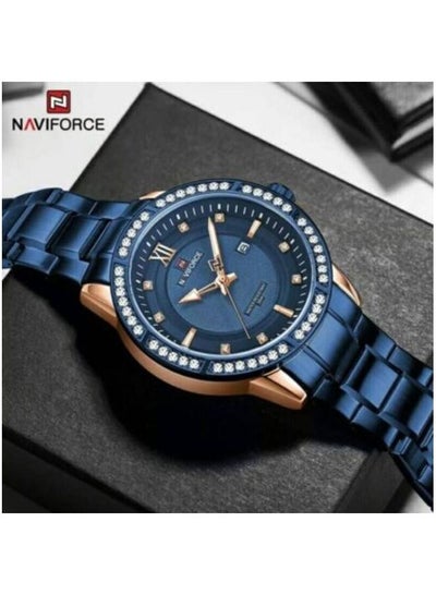 ساعة NAVIFORCE 9187 RGBE للرجال كوارتز بتقويم ستانلس ستيل