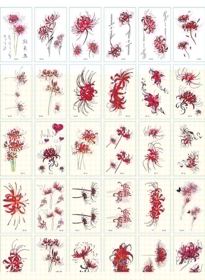30 Sheets  DIY Temporary Tattoo Fashion Designs for Body