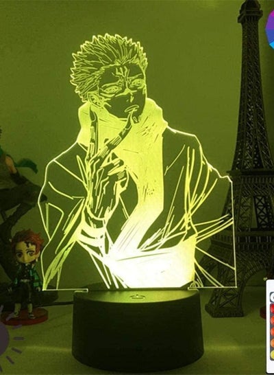متعدد الألوان LED ضوء الليل 3D مصباح أنيمي ديكور أنيمي مصباح Jujutsu Kaisen Ryomen Sukuna الشكل 3D LED ضوء الليل لديكور غرفة النوم الاطفال هدية عيد ميلاد مصباح الليل