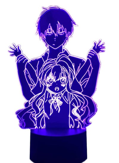 Multicolour 3D LED Illusion Lamp Night Light USB Anime Toradora Cartoon Manga Figure Aisaka Taiga Bedroom Decor Office Room RGB Brithday New Year Toy