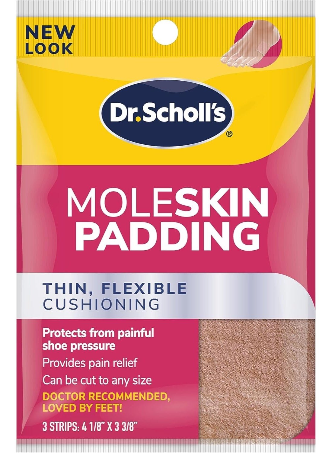 Dr. Scholl's Moleskin Padding 3 Strips Can Be Cut to Any Size