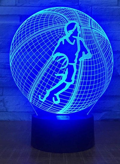 Night Light Round Basketball Creative 7 Color Night Light Plug-In Touch Led Light Bed 3D Table Lamp Bedside Lamp