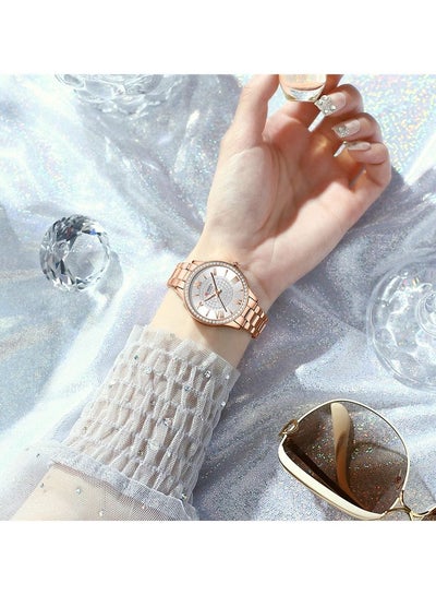 CURREN 9084 Original Brand Stainless Steel Band Wrist Watch For Women With Box