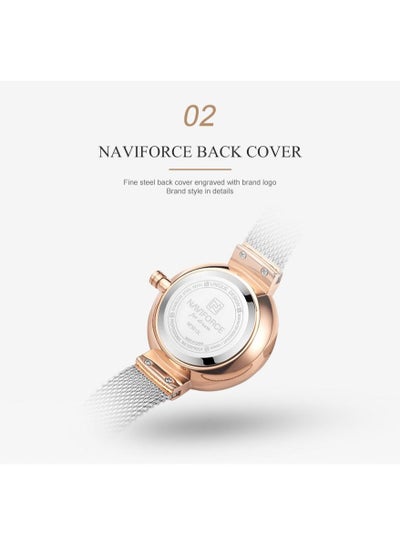 NAVIFORCE Women Luxury Creative Design Watch Stainless Steel Mesh Band Watches for Lady NF5013