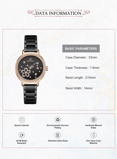 NAVIFORCE Luxury Women Watch Fashion Stainless Steel Waterproof Bracelet Wrist Watches with Date NF5016