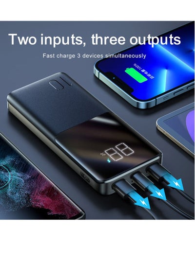 10000 mAh Power Bank With 22.5W Fast Charging and LED Digital Display 1*USB C & 2*USB A Ports Charge up to 3 devices Simultaneously