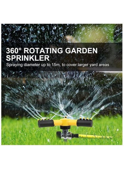Three Arm Garden Sprinkler, 360° Rotating Sprinkler, Automatic Watering, Adjustable Garden Irrigation System, Garden Sprinkler for Lawns, Garden, Yard, Plants
