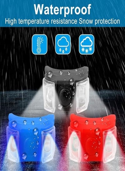 Pack of 6 LED Pram Lights, Silicone, Waterproof LED Light with Silicone Housing, 3 Light Functions for Prams Scooters and Cycling