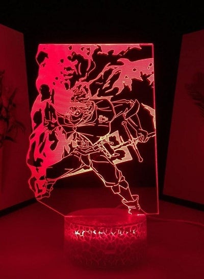 D Night Light Led Table Illusion Lamp Base Black Clover Anime هدية عيد ميلاد للأطفال المورد