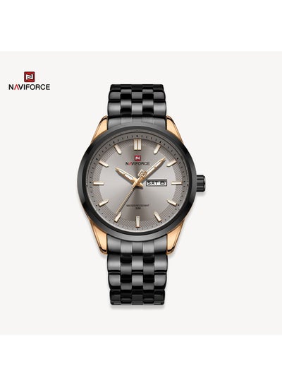 ساعة Naviforce NF9203 للرجال تصميم المدرسة القديمة كاجوال كلاسيكي للتاريخ اليومي كوارتز هدية للرجال