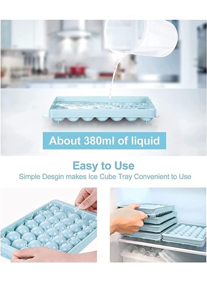 2 Pieces Round Ice Cube Tray Silicone Ice Ball Mold Make for Freezer Easy Release Mini Circle Ice Cube Tray Making Sphere Ice Frozen