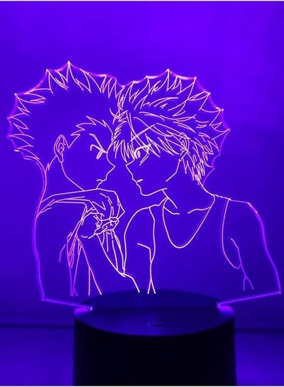 3D LED ضوء الليل شخصيات أنيمي Killua Zoldyck Gon Freecss نموذج اللعب LED مجموعة ثلاثية الأبعاد Juguetes عمل تمثال تحصيل دمية مرئية مع جهاز التحكم عن بعد