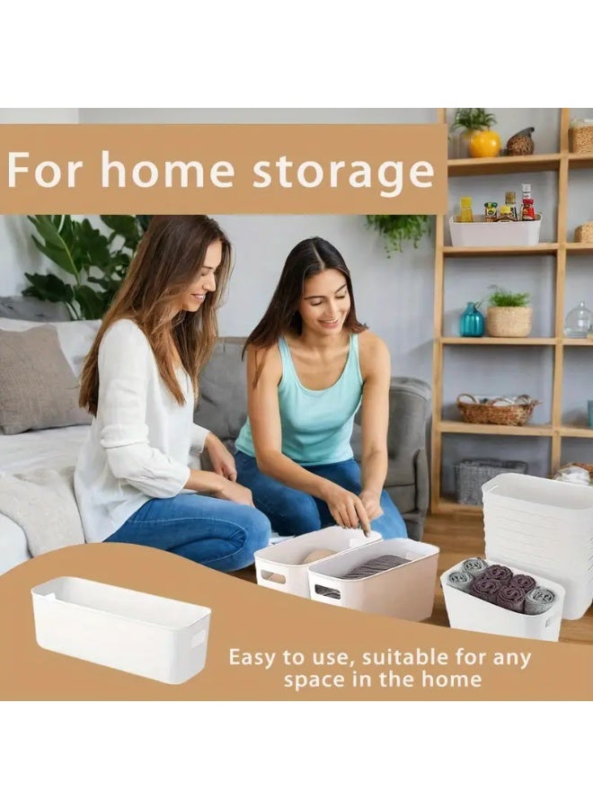 12 Pieces Stackable Plastic Drawer Organizers with Handles, Durable Closet and Dresser Storage Bins for Socks, Wardrobe, Bedroom and Kitchen Organization