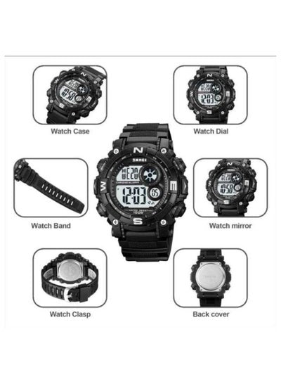 Skmei 1887 Men's Water Resistant Rubber Wrist Watch - Black