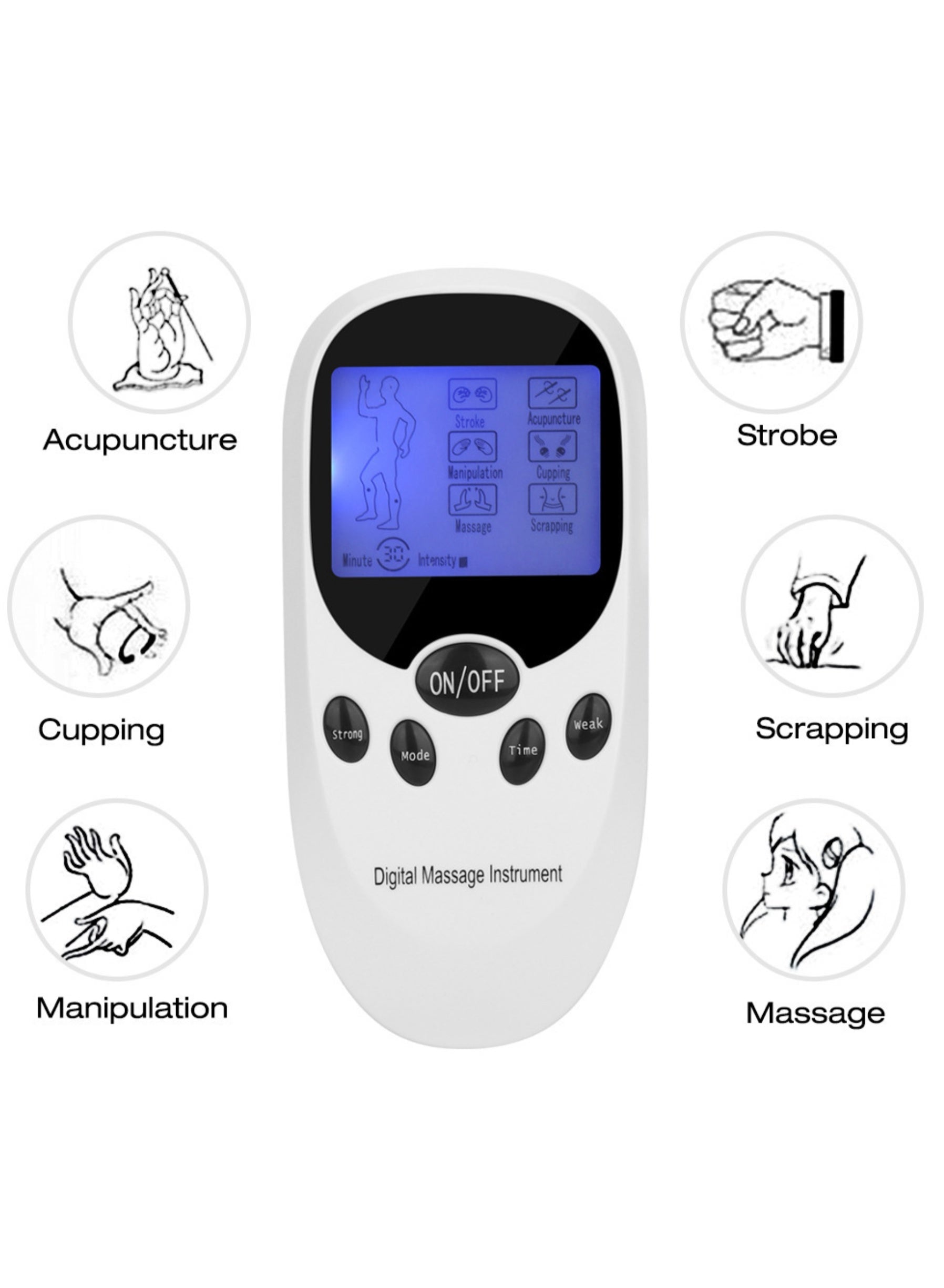 Stimulation Device with 8 Electrode Pads Muscle Stimulator for Muscle Building, Pain Relief, Muscle Training