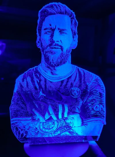 3D Acrylic LED 16 Colour Night Light With Remote Table Lamp Gift Football Messi Figure