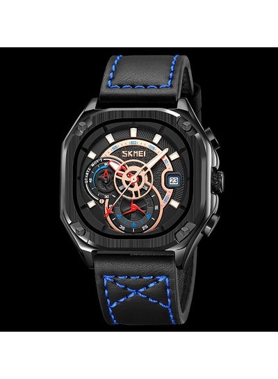 Skmei Men's Watches Leather Waterproof Quartz Watches Male Clock 9313