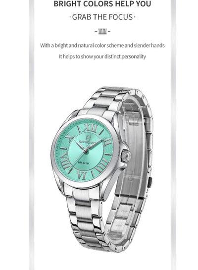 NAVIFORCE NF5037 Women Quartz Bracelet Watches Simple Fashion Waterproof Wristwatch Stainless Steel Band Girls Clock Relogio Feminino