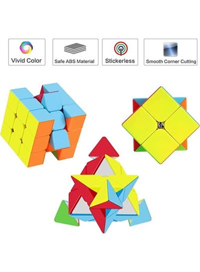 3 Pieces Rubiks Cube and Pyraminx Pyramid Triangle Rubix Cube