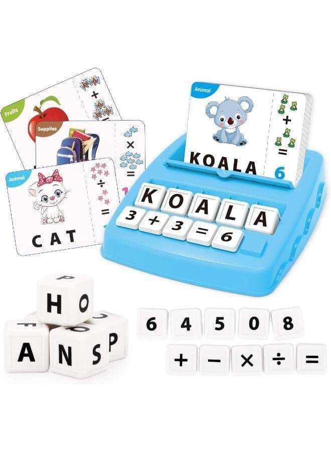 Kids Educational Toys Matching Letter Game, Alphabet and Math Puzzle Game with Flash Cards,Board Game for Kid to Learn Numbers and Spelling Words,Toy Gifts for 3-6 Year Old