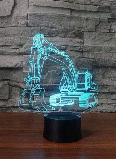 3D Illusion Lamp LED Excavator Multicolor Night Light Cartoon Table Cool Kids Desk Modern Bedroom Bedroom Kids Birthday Gift