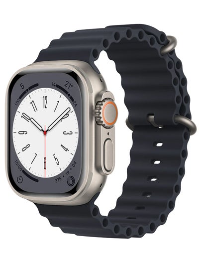 Silicone Ocean Strap Compatible With Apple Watch Band 42 44 45 & 49mm Black