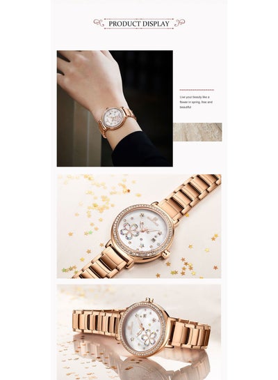 NAVIFORCE Luxury Women Watch Fashion Stainless Steel Waterproof Bracelet Wrist Watches with Date NF5016