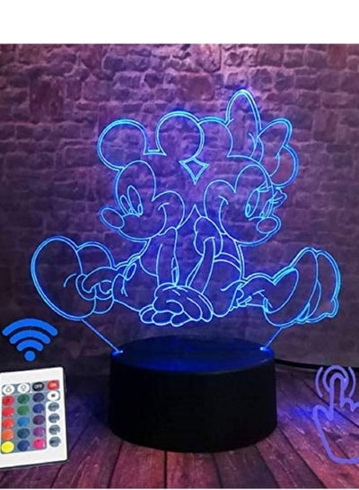 Multicolour Mickey Mouse Anime Figure 3D LED Desk Nightlight 16 Colors Changing Sleep Light Minnie Mouse Cartoon Figure Kids Gift