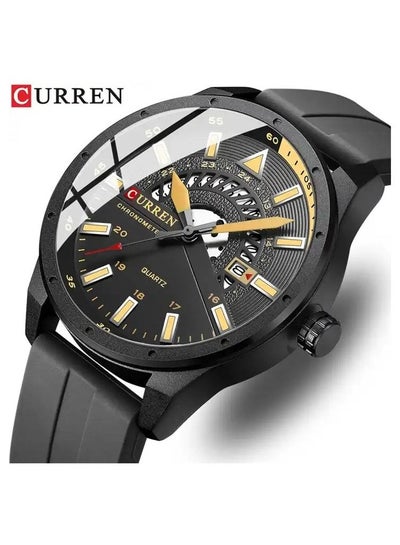 ساعة Curren 8421 للرجال رياضية سيليكون كوارتز مجوفة ساعة إبداعية تقويم كاجوال