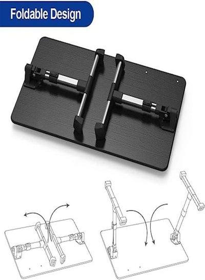 [Large Size] Laptop Bed Tray Table, Adjustable Laptop Stand, Portable Lap Desks with Foldable Legs, Notebook Standing Breakfast Reading Desk for Sofa Couch Floor (Black)