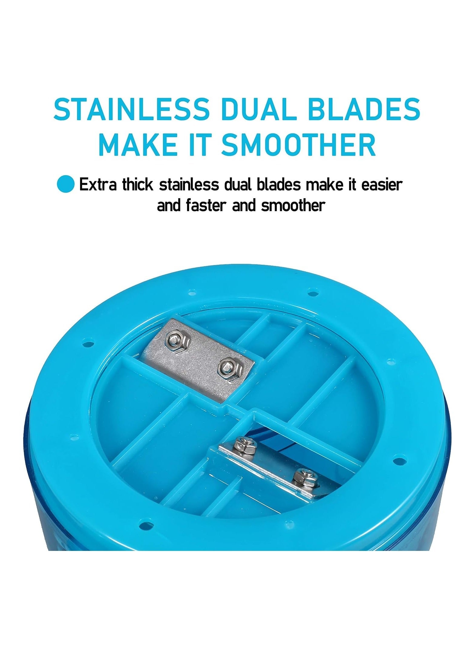 Eworld Portable Manual Ice Shaver and Snow Cone Maker in Vibrant Blue, Ultimate Kitchen Tool for Making Refreshing Slushies and Snow Cones for Effortless Summer Coolness.