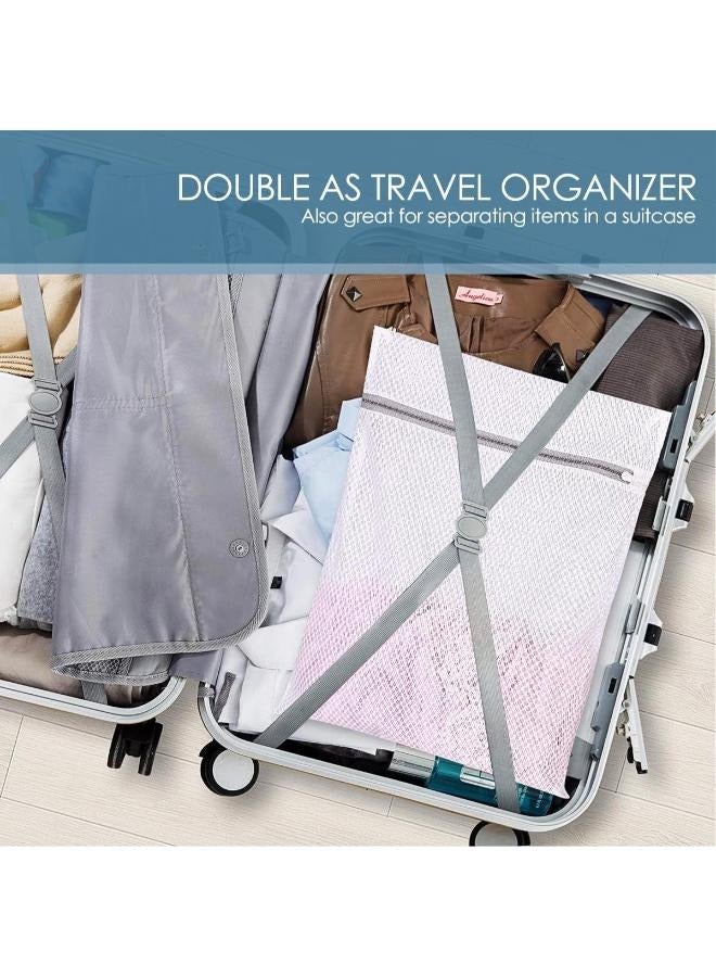 3 Pieces Coarse Mesh Laundry Net Bag Delicates Underwear Washing Net Wash Bag 3 Size: 50*60cm, 40*50cm1 30*40cm
