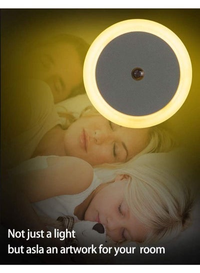 LED-Wall Night Round Light (Plug-in), Smart Dusk to Dawn Sensor, Automatic Night Lights, Suitable for Bedroom, Bathroom, Toilet, Stairs,Kitchen and hallway-UK Plug