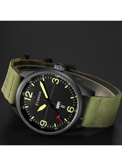 CURREN 8265 Men Quartz Wristwatch With Week Shows And Calendar Leather Strap Male Watches