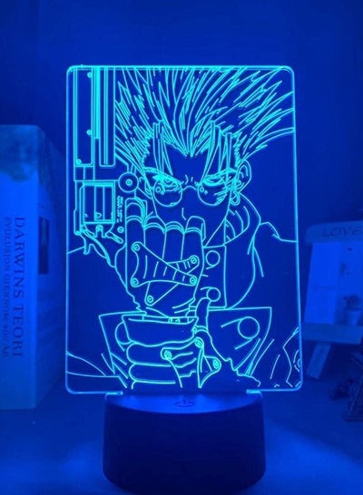 Multicolour 3D LED Illusion Lamp Night Light USB Anime Three Shot Wash Stamp Children Room Decorated Birthady Present Comic Wash Stamp Three Shot