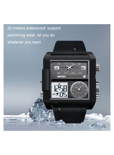 SKMEI 2021 Transparent Case Square Watch w/ Three Dials