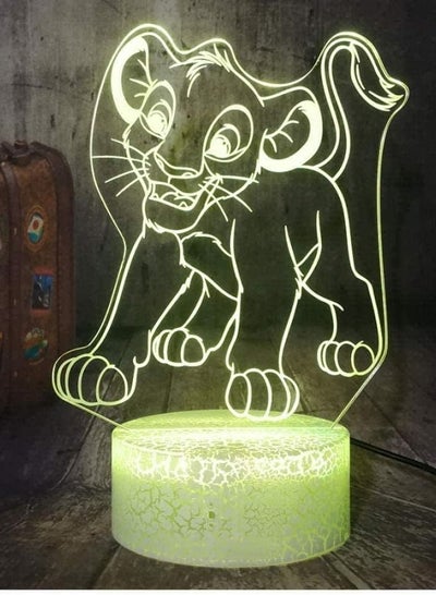 Lion King Small Simba 3D LED Night Light RGB 7 Color Table Lamp Decoration Child Boy Gift USB Power Supply