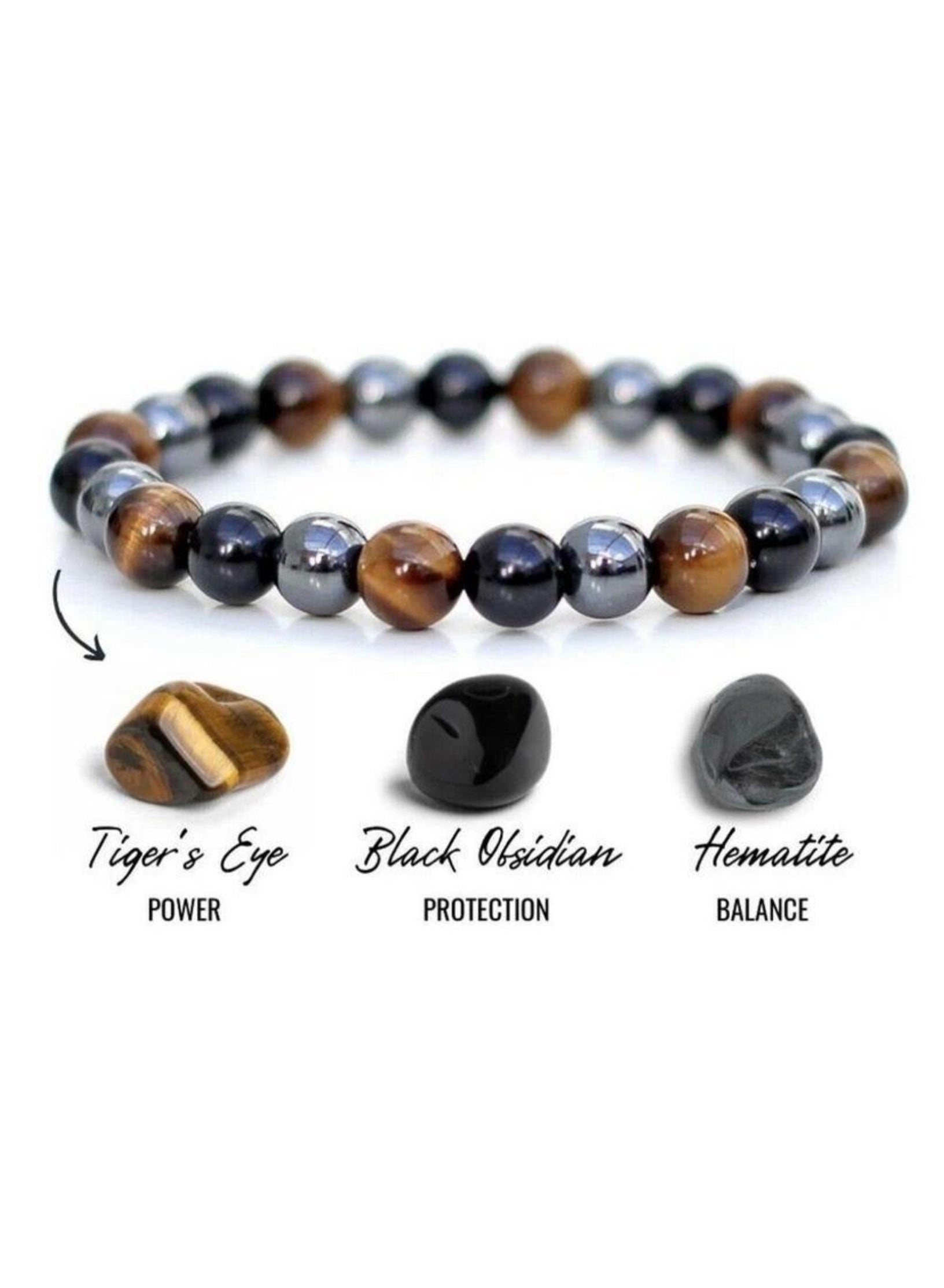 Black Bile Stone Bracelet Men's Fitness Energy Anti-Fatigue Bracelet