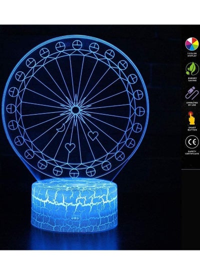 Night Light Ferris Wheel 3D Night Light Illusion Lamp 16 Colors Changing Nightlight Best Birthday New Year Gifts