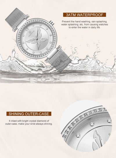 NAVIFORCE Women Watches Luxury Fashion Casual Quartz Stainless Steel Waterproof Wristwatch with Diamond NF5018