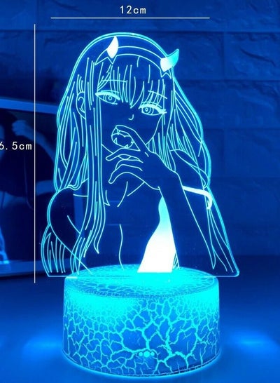 أنيمي مصباح 3D صفر اثنين الشكل LED ضوء الليل الجدول مصباح ديكور غرفة نوم عن بعد