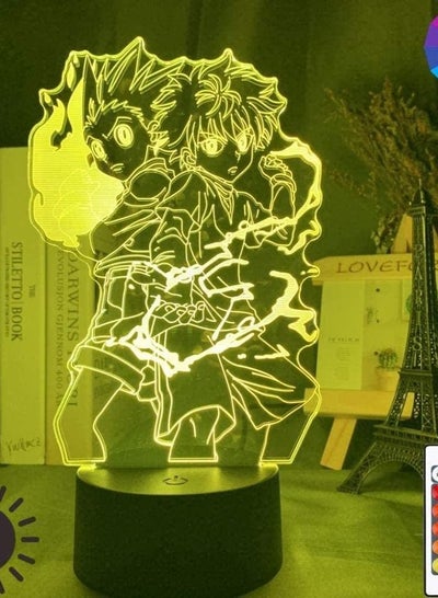 مصباح الوهم ثلاثي الأبعاد LED ضوء الليل Gon and Killua الشكل Anime Hunter X Hunter لديكور غرفة الأطفال هدية للأطفال Hxh ديكور غرفة الأطفال بجانب السرير