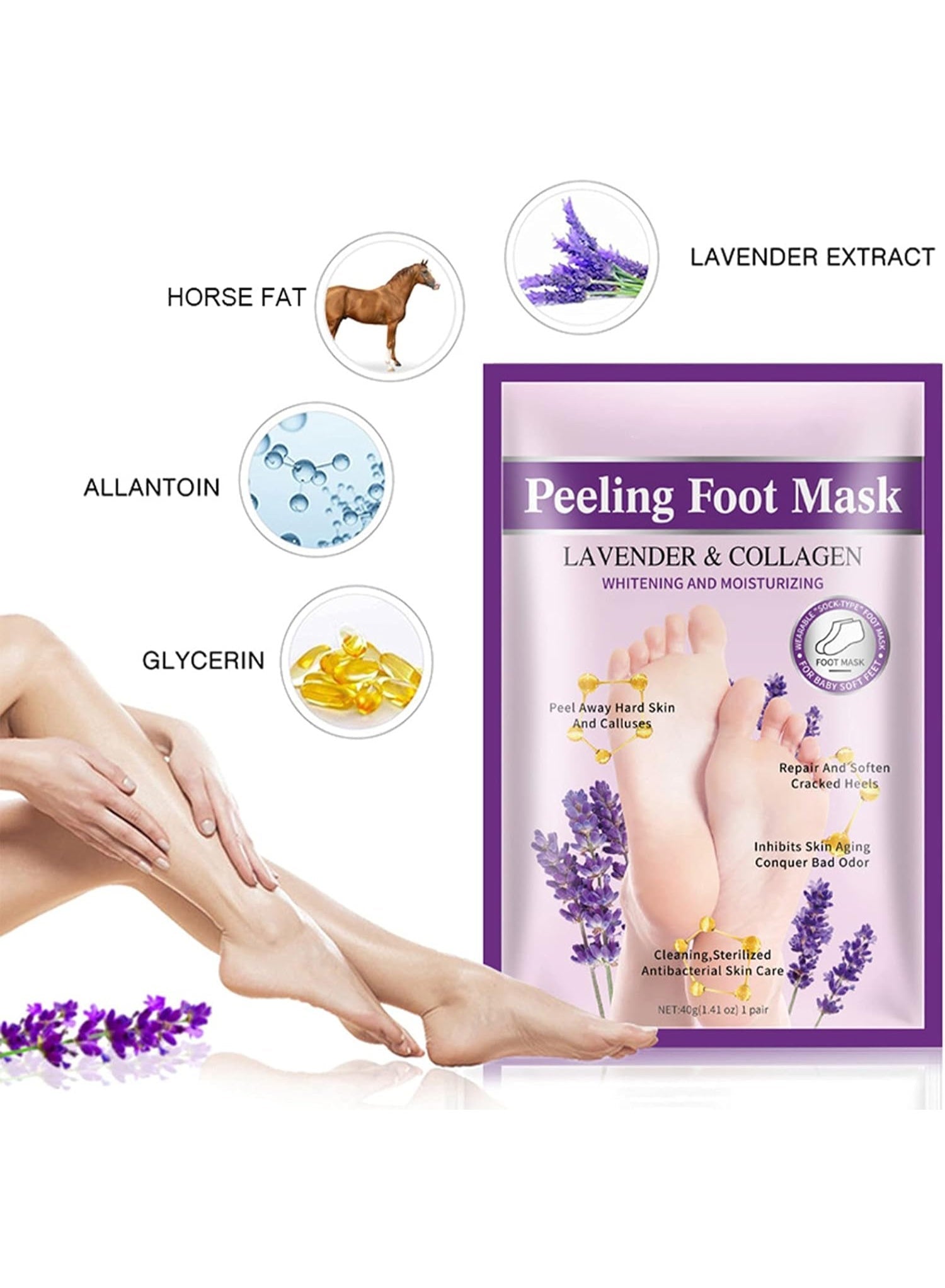 GUANJING Lavender Collagen Foot Peel Mask