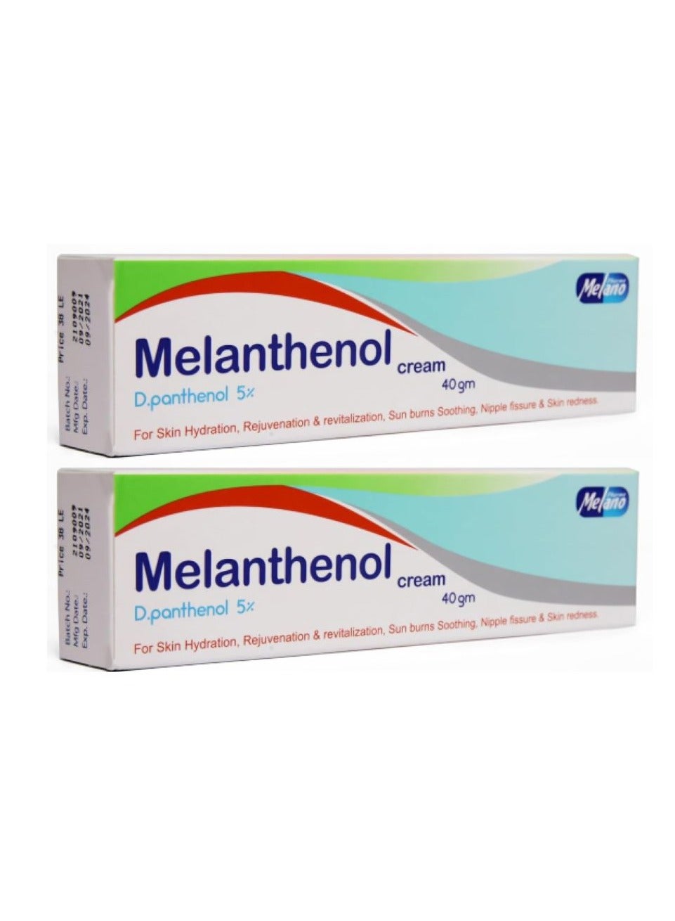 MELANO Panthenol 5% Moisturizing Cream – Daily Skin Care – 40g (Pack of 2)