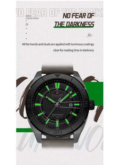 ساعات NAVIFORCE 9209 للرجال رياضية عسكرية مضيئة مقاومة للماء كاجوال