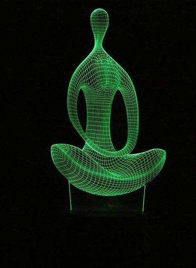 3D الوهم اليوغا التأمل ضوء الليل 7 تغيير لون الصمام مكتب مصباح اللعب