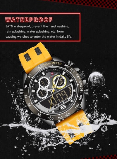 NAVIFORCE Men Digital Sport Chronograph Watch Silicone Strap Waterproof Luminous Analog Quartz Wristwatches NF9188T
