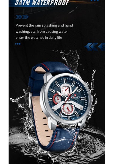 NAVIFORCE NF9211L Men Watches Leather Band Calendar Quartz Watch Military Waterproof Sport Leisure Watch Men Gift Reloj Hombre