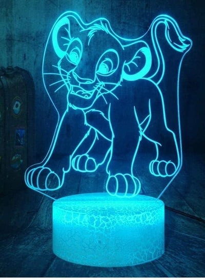 Lion King Small Simba 3D LED Night Light RGB 7 Color Table Lamp Decoration Child Boy Gift USB Power Supply